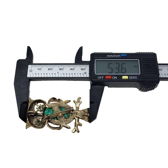 Lovely OWL Brooch Gerry's Vintage Pin Gold Plated Blue Faux Stones Jewelry 7711 - Picture 11 of 12